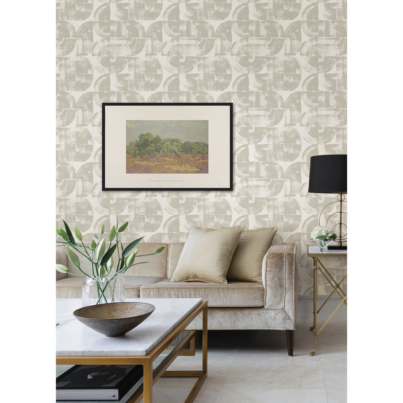 Tavira Abstract Geometric Luxury Wallpaper, Taupe