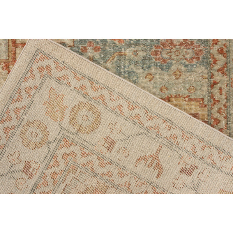 Distressed Homage Hand Knotted Wool Geometric Area Rug, Rectangle 10' x 14'