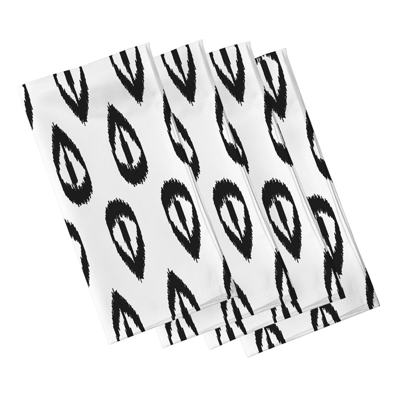 Ensemble de serviettes 4 pièces Melchior Ikat Tears, Noir