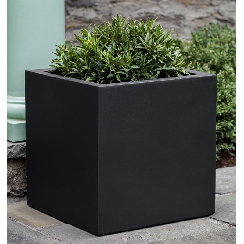 Farnley Planter Box, Onyx Black Lite, 17.75" H x 17.75" W x 17.75" D, 1