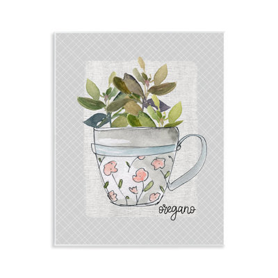 Oregano Herb Mug Wall Plaque, design by Livi Finn