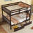 Twin Over Twin Rubber Wood Bunk Bed with Drawers, Convertible into 2 Twin Beds, Ladder & Safety Guardrails,Espresso-186576664-176827895