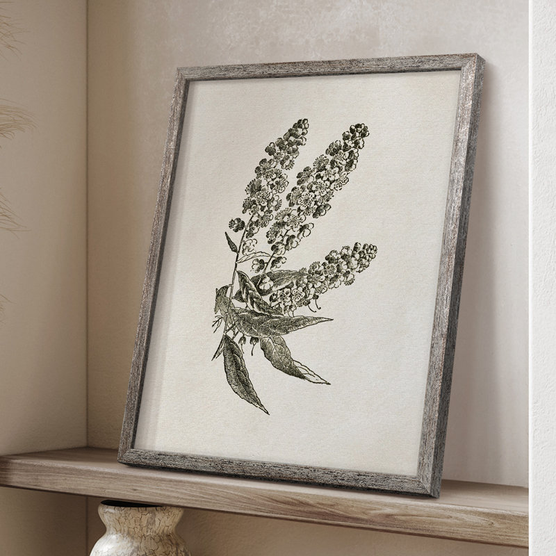Reproduction florale vintage encadrée Cccxxiii - bois massif