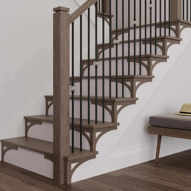 Embossed Oak Right Hand Stair Bracket