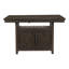 Table haute rectangulaire 1 pièce avec armoire de rangement, casier à vin à rallonge papillon, fini cerisier foncé vieilli, mobilier de salle à manger