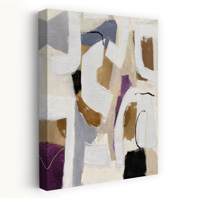 Béton, poésie - Art contemporain abstrait blanc neutre au pinceau, formes audacieuses