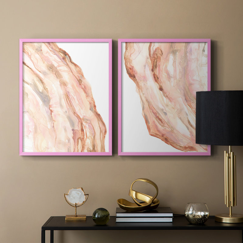 Rose Quartz I - impression encadrée de qualité supérieure - prête à être accrochée - aucun clou requis - aucun clou requis