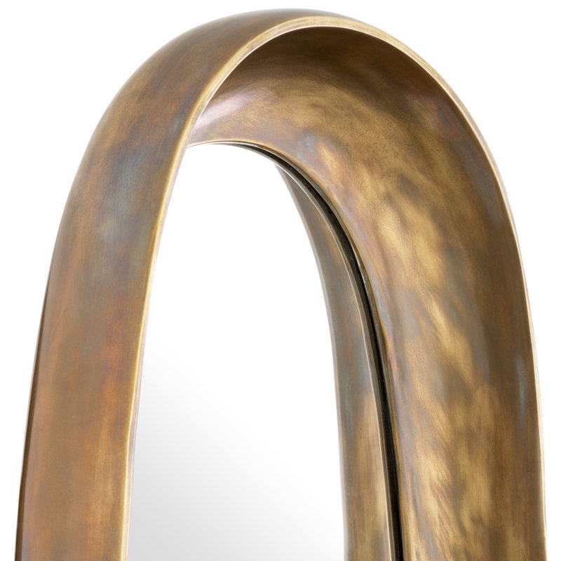 Sandals Asymmetrical Aluminium Wall Mirror, Brass