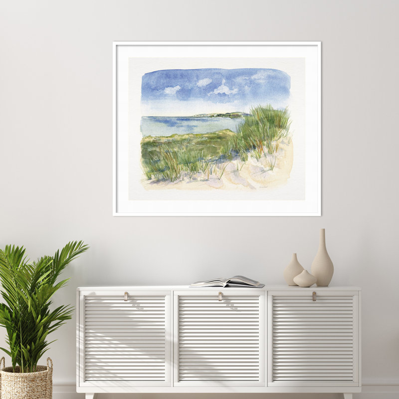 «By The Sea» par Patricia Shaw, reproduction d'art murale en bois encadrée, Blanc, H 41 po x l 49 po
