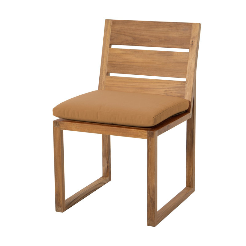 Chaise de terrasse avec coussin Uvita, Chameau