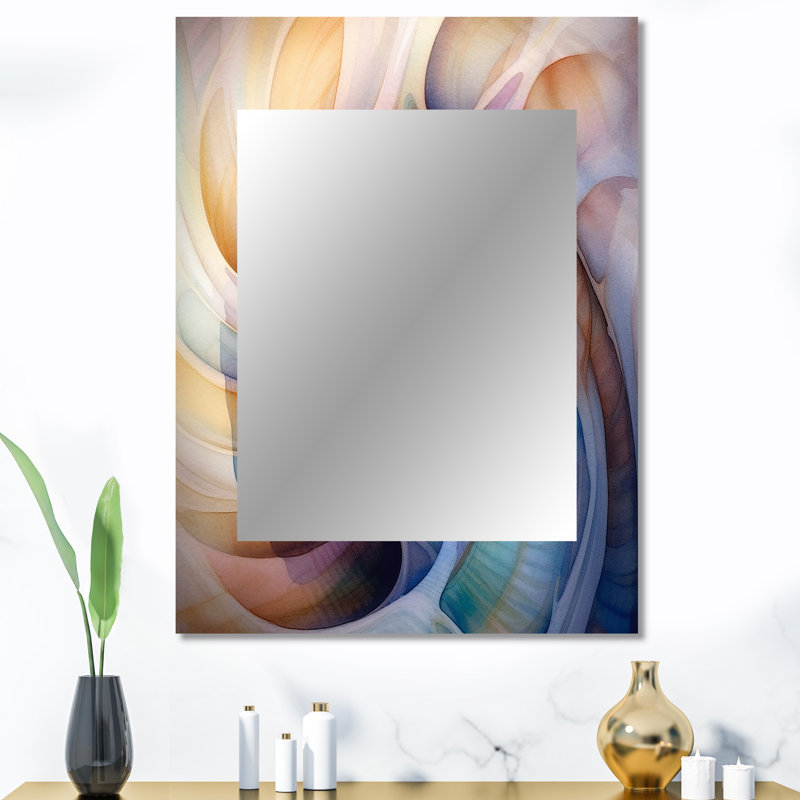 Seashell Symphony II - miroir décoratif bord de mer, grand miroir mural pêche, impression d'art en métal, 40 po x 30 po