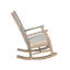 Chaise berçante, siège et dossier à coussin, en bois d'acajou brun