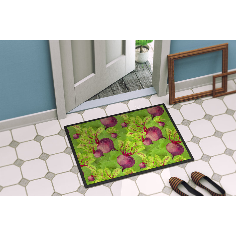 Tapis de porte d’extérieur antidérapant raddishes, Rectangle 2 pi x 3 pi