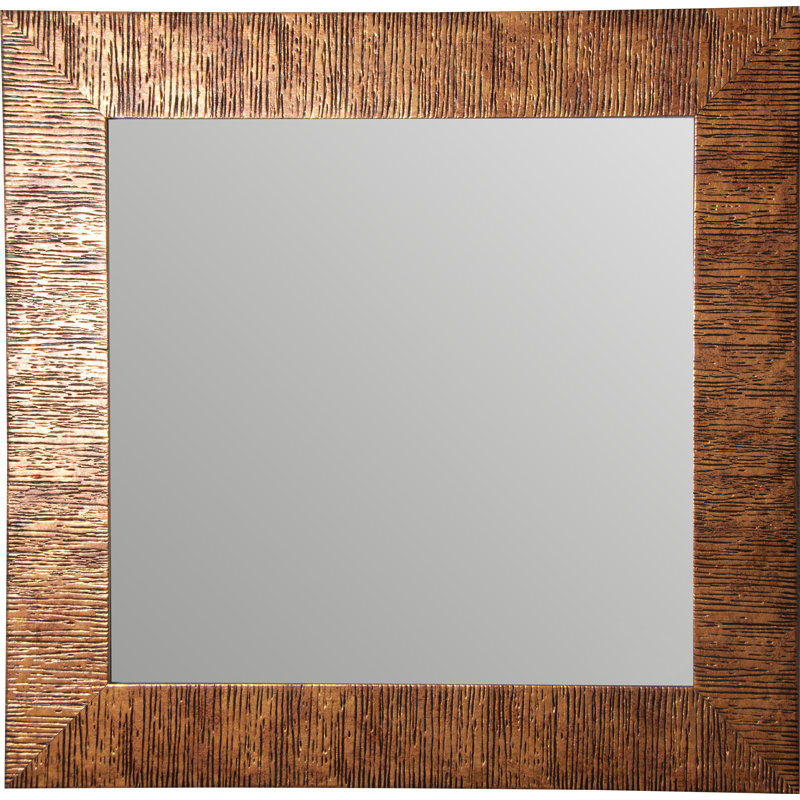 Swithun Wood Flat Wall Mirror, 33.5" H x 33.5" W, Bronze