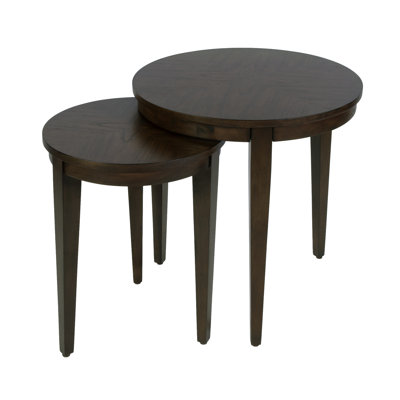 Orofino Round Solid Wood Set of 2 Nesting Tables