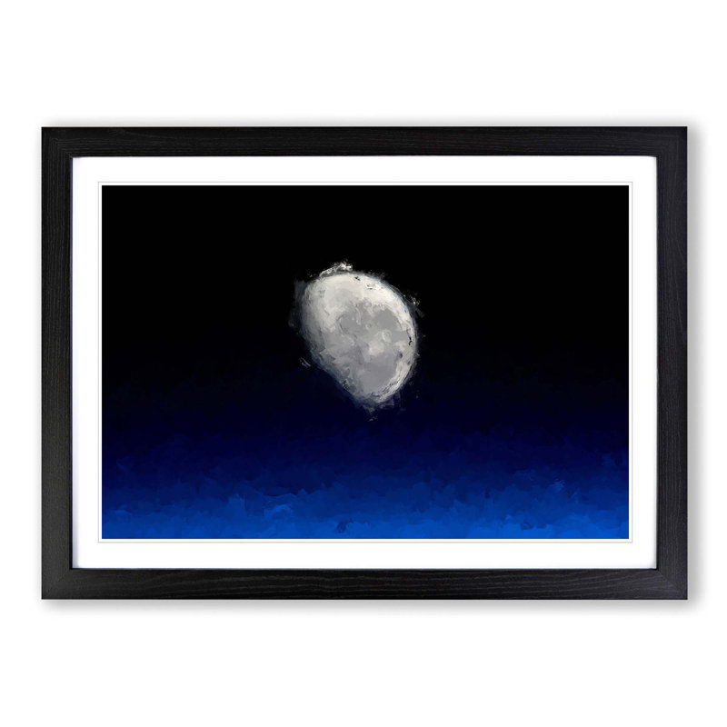 Close up of the Moon in Abstract - Picture Frame Graphic Art Print, Black Framed, 27cm H x 36cm W x 2cm D
