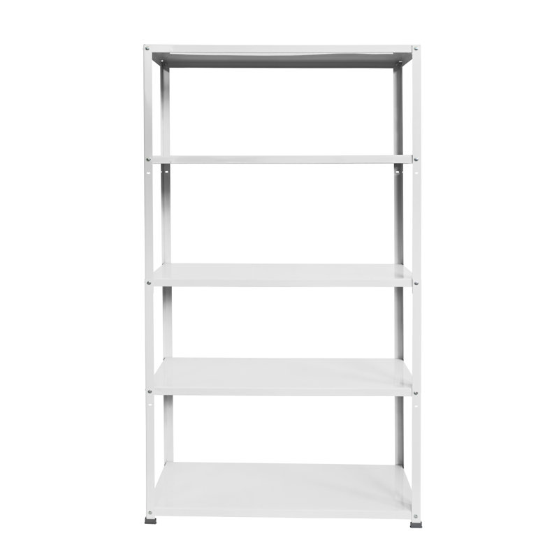 AR Deco White Adjustable 5-Shelf Steel Bookcase