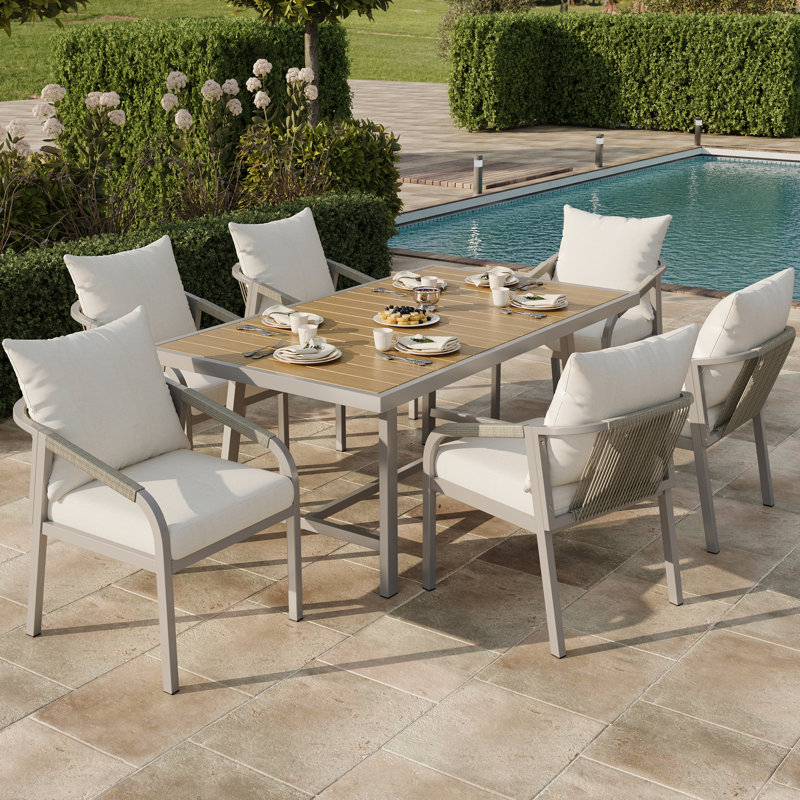 6 - Person Patio Dining Set with Rectangular Table