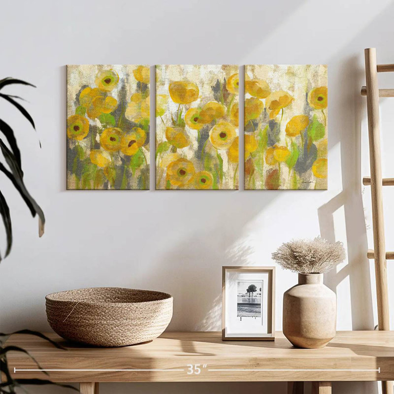 Fleurs jaunes flottantes Avery V, H 12 po x l 26 po