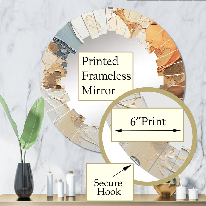 Ritona - Miroir mural moderne rond, 32 po x 32 po