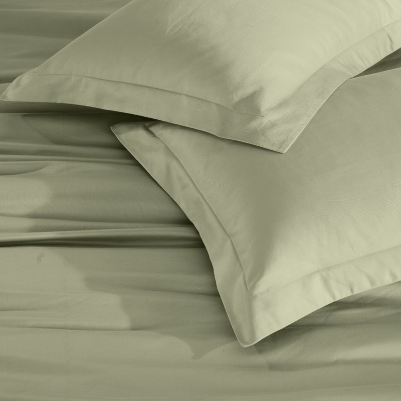 Ensemble de housse de couette de luxe en coton égyptien certifié 650 fils Luxury, Sauge