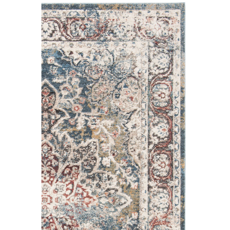 Tapis turquoise Cooksey, Rectangle 6 pi 7 po x 9 pi