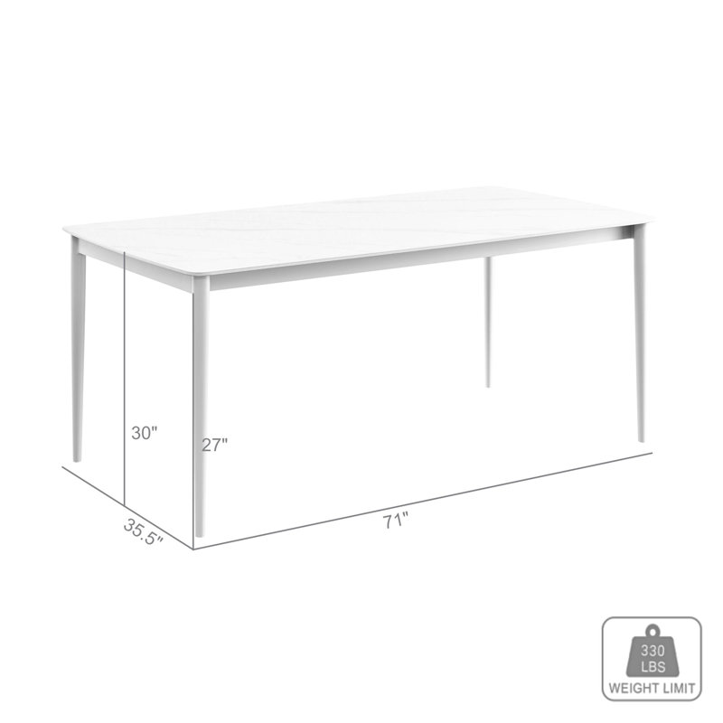 Cadedra Rectangular Concrete Outdoor Dining Table