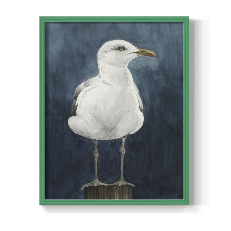 Night Gull I, reproduction encadrée - bois massif, H 30 po x l 24 po, Vert