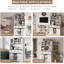 Armoire bar 72 po avec porte de grange coulissante, tiroirs, porte-bouteilles et porte-verres, style rustique