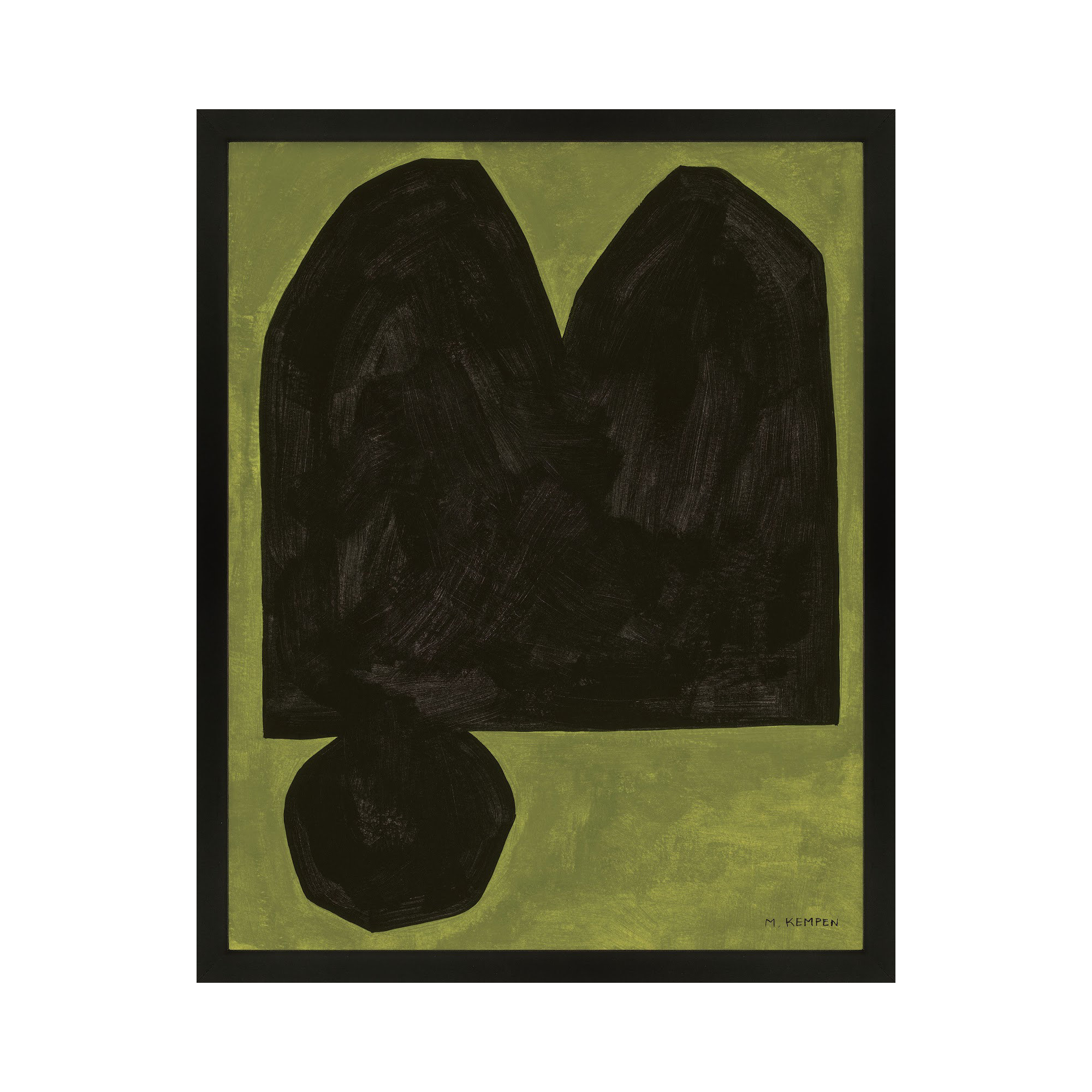 Lyndsey Module On Green 3 By Michael Kempen - Framed Wall Art, 50" H x 40" W x 1.25" D, Black