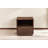 Modern Walnut Nightstand with Storage Drawer, Open Shelf & Gold Handle – Contemporary Bedside Table