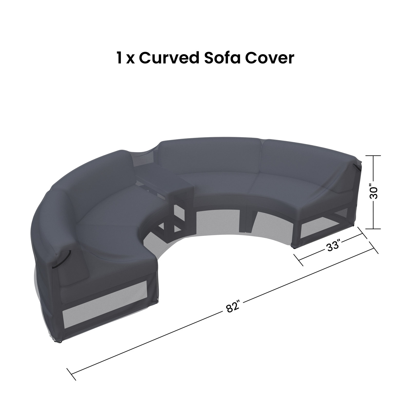 Bergeron Outdoor Curved Patio Sectional Sofa Cover