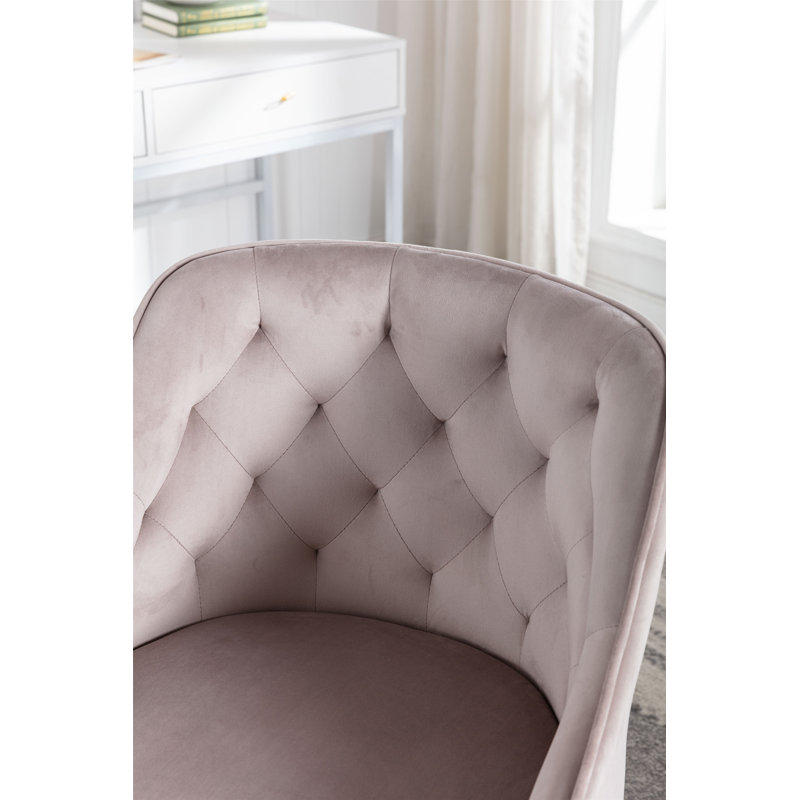 Deeanna Velvet Office Chair, Grey