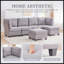 Canapé modulaire United We Win: canapés modulaires convertibles à 6 places avec méridienne, canapé surdimensionné en U et repose-pieds avec rangement-989150719