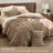 Bedsure Tufted Boho California King Comforter Set – 3-Piece Light Brown Shabby Bedding，Farmhouse Jacquard Bed Set with Embroidery, All-Season Softness for Cozy Bedrooms & Boho-Chic Gifts-110437406-105490880