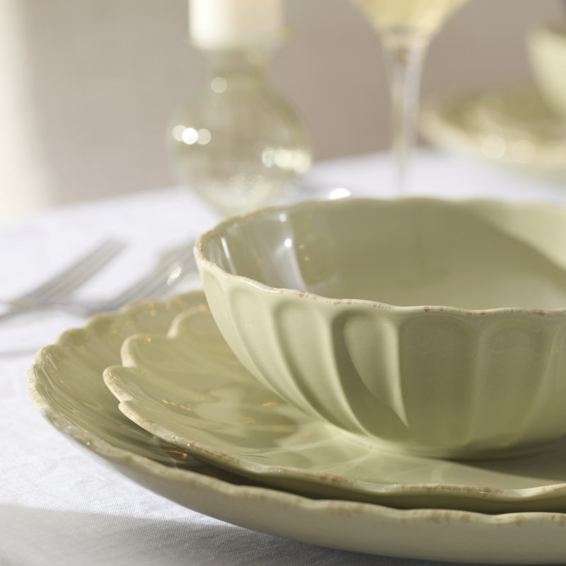 Lenox French Perle Scallop Matcha 12-Piece Dinnerware Set