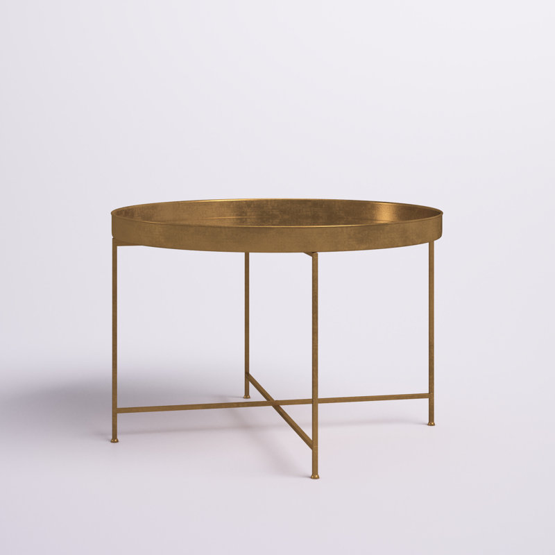 Dina Lift Top Cross Legs Coffee Table, Gold, Mirror