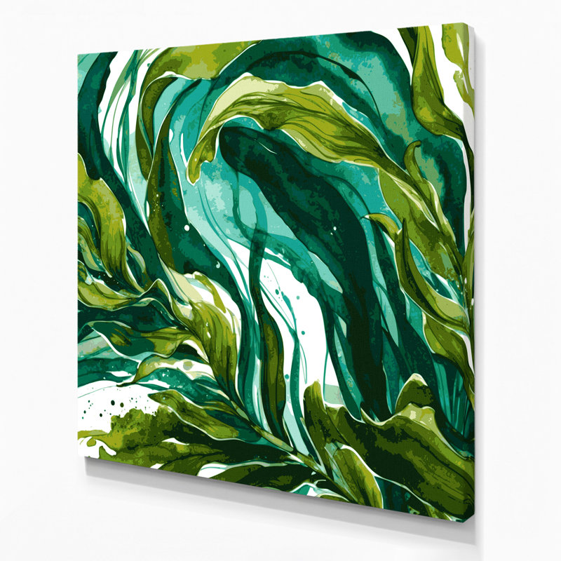 Art mural sur toile vert légumes Kombu, H 16 po x l 16 po