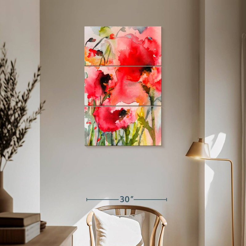 Avery Summer Poppies I, 57" H x 36" W