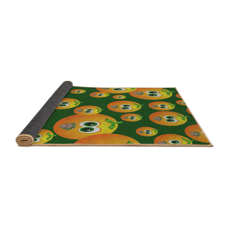 Crête Non disponible jaune/vert Tapis décoratif Cutler, Rond 6 pi