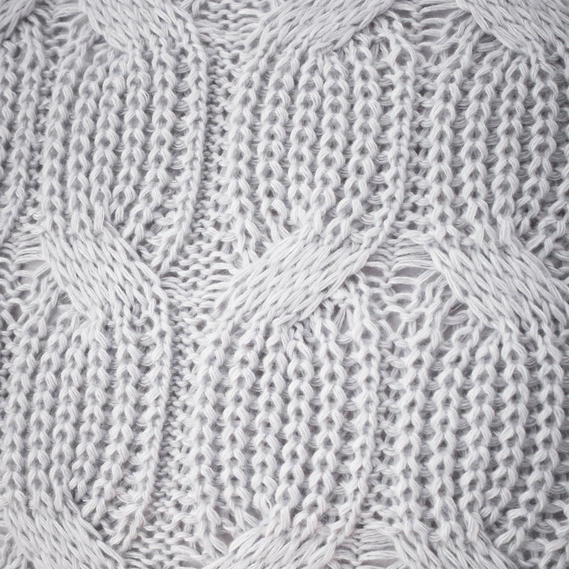 Chunky Marl Knit Cosy Cushion Cover, Silver