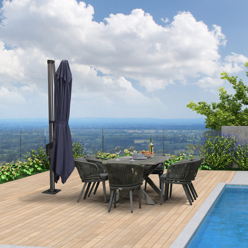 Rhim 9' x 11' Rectangular Cantilever Umbrella, Navy