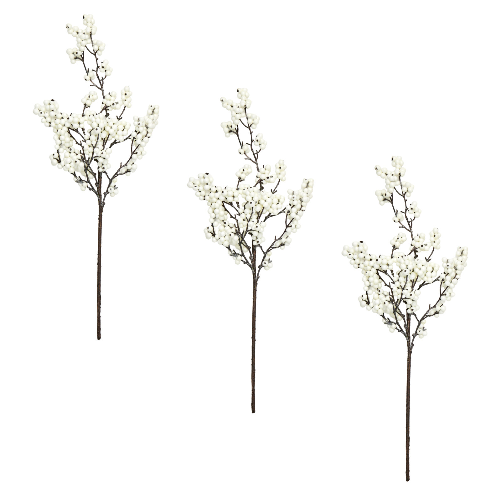 Berry Floral Stems, White
