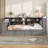 Wood Full Size Platform Bed With Storage, Upholstered Headboard & Usb Led Desk Setup-833661410-833661407