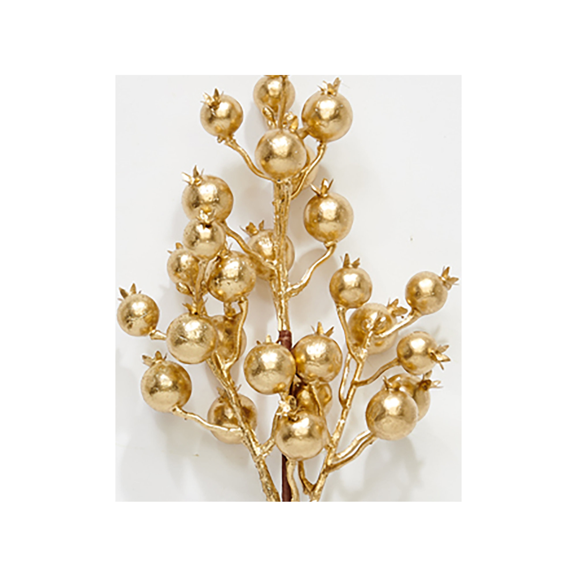 18" Artificial Holly Berry For Christmas Spray, Champagne, Set of 3, Gold