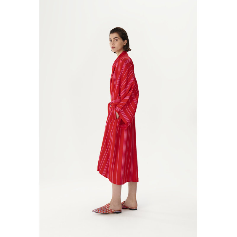 Shawl Neck Kimono Red
