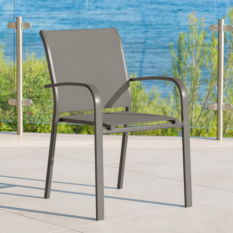 Svartalfheim Stacking Patio Dining Armchair, Brown, Dark Brown