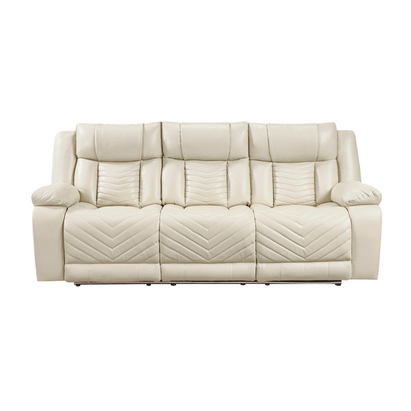 Sensa G00727A-RS - Canapé inclinable électrique avec table et ceinture à DEL beige, Similicuir beige