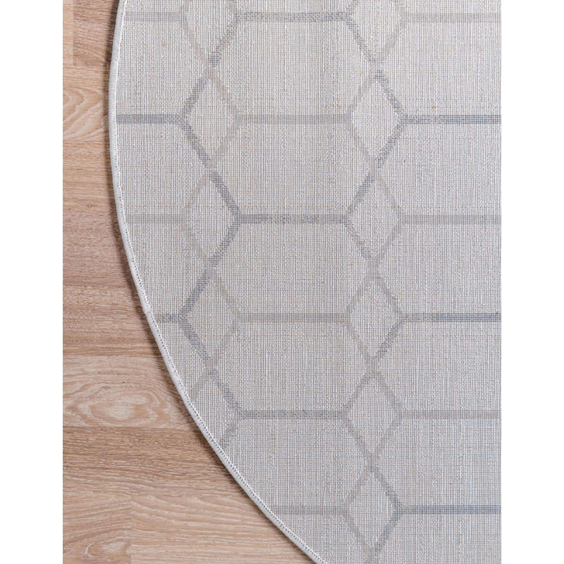 Clidy Abstract Indoor Rug, Round 5'