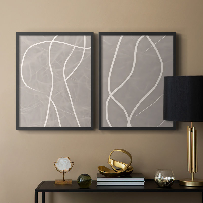 ABSTRACT Series DLXXXI-Premium Framed Print -Ready to Hang - No Nails Required - No Nails Required, Black, 21" H x 34" W